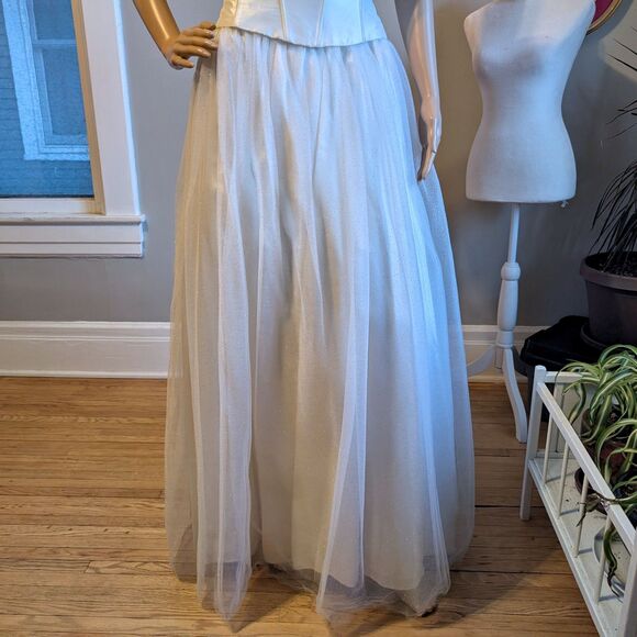 Vintage Y2K Gunne Sax Prom Gown Corset Rhinestone Glitter Princess Bridal 11 - Picture 5 of 12